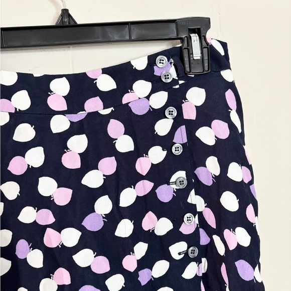 Talbots navy purple printed midi skirt flowy size 8 new - Picture 6 of 6